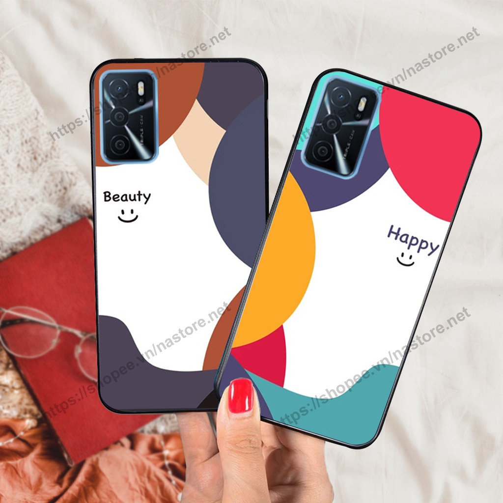 Ốp lưng Oppo A16 / A16K mặt cười, họa tiết caro đơn giản đẹp cute