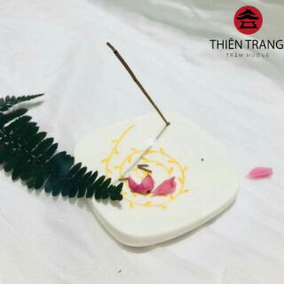 Combo hộp Thanh trầm Tâm Hương 10g + Đĩa gốm xông trầm