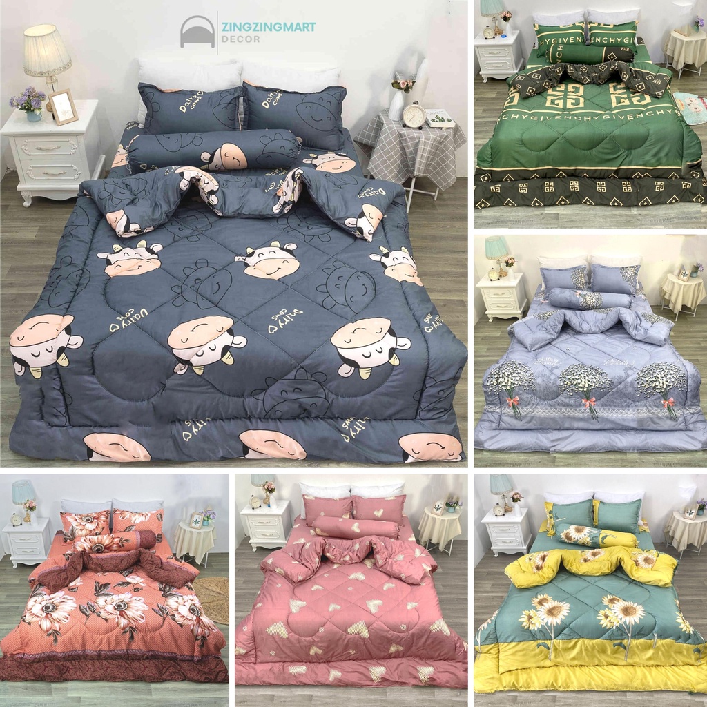 Bộ chăn ga gối 5 món - CHĂN PHAO, GA, VỎ GỐI, VỎ ÔM - Chất liệu Poly cotton cao cấp - Ga gối NguyetBedding | BigBuy360 - bigbuy360.vn