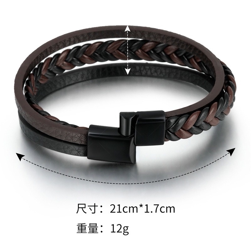 Vòng Tay Da Nhiều Lớp Phong Cách Cổ Điển