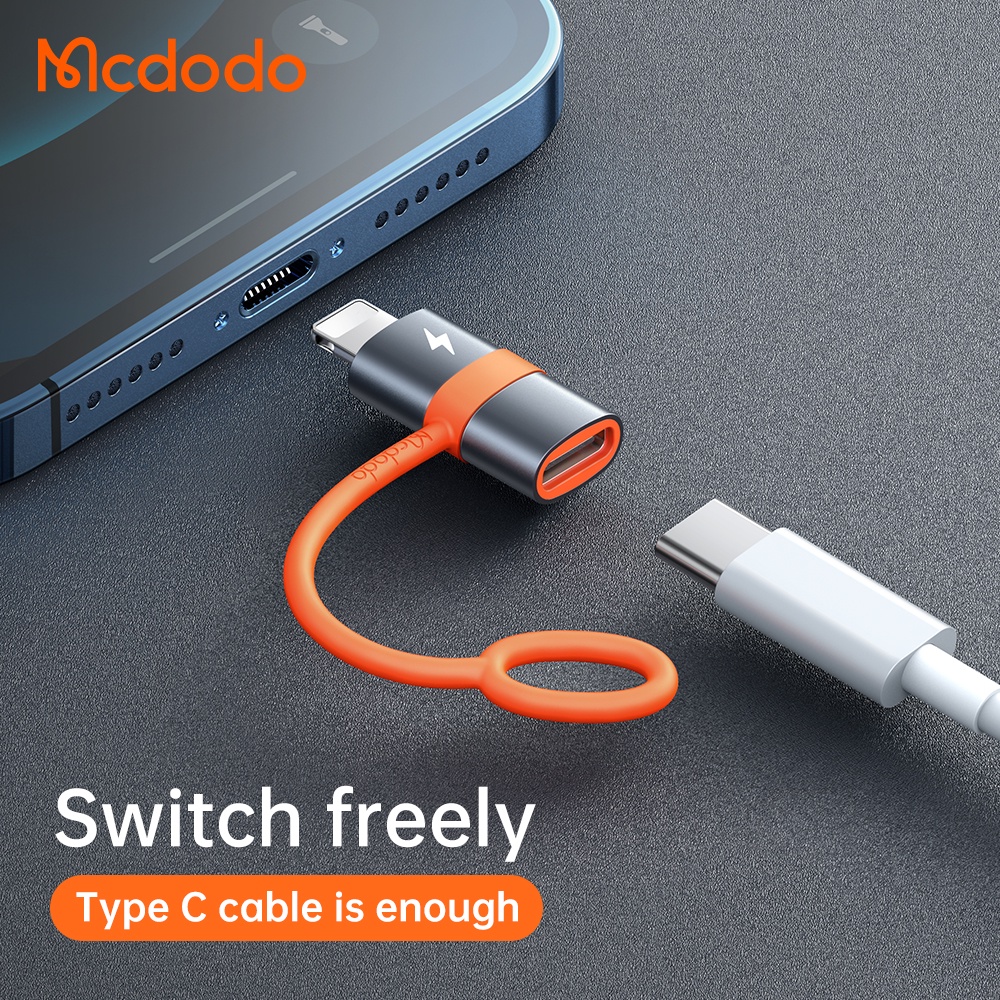 Đầu điều hợp MCDODO OTG loại C qua L hỗ trợ sạc nhanh 20W PD OTG-051 cao cấp