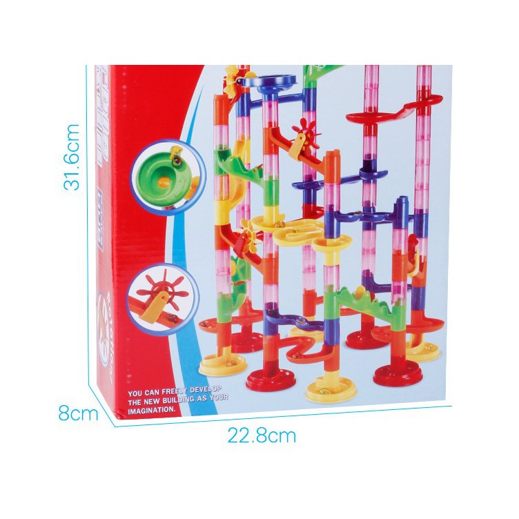 Đồ chơi trí tuệ,sáng tạo an toàn cho bé, bộ lắp ghép mê cung thả bi marble run bé vừa lắp ráp vừa chơi thả 30 viên bi