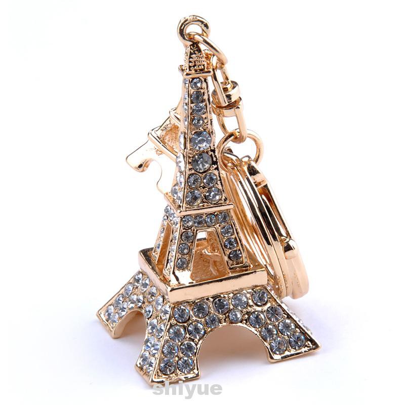 Móc Khóa Hình Tháp Eiffel Đính Đá Dễ Thương