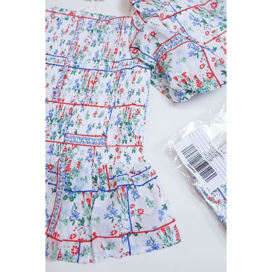 Áo bé gái JANIE AND JACK -  FLORAL PATCHWORK SMOCKED PEPLUM TOP