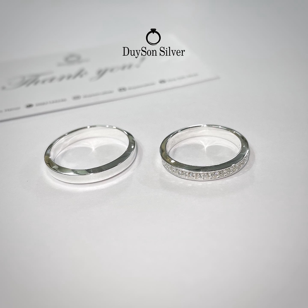 Nhẫn Đôi Bạc 925 Nam Nữ Cao Cấp Thiết Kế Đơn Giản Basic Duyson Silver - Prestige Couple Rings [Nd3]