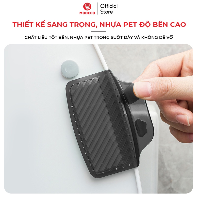 2 Miếng Dán Mở Nắp Bồn Cầu Cao Cấp MODECO - Keo 3M Siêu Dính - Nâng, Đóng Nắp Bệt Vệ Sinh Tiện Lợi, An Toàn