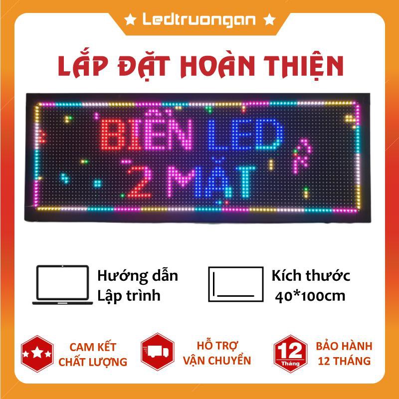 Biển quảng cáo led ma trận P10 full màu ngoài trời 2 mặt, 100 x 40 x 10 cm