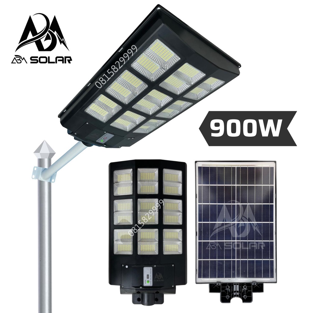 [900W] Đèn Năng Lượng Mặt Trời Liền Thể, Đèn Sân Vườn Công Suất Lớn, Chống Nước IP 67, Cảm Biến Chuyển Động - ABM