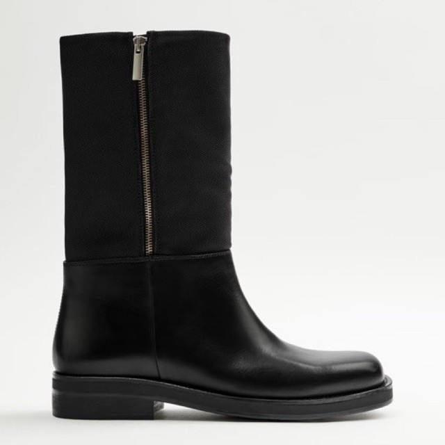 Giày boots Zara authentic LEATHER MID-CALF