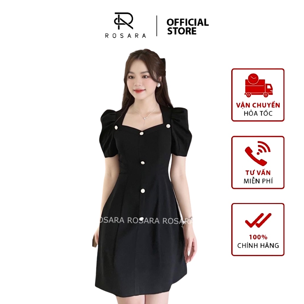 Váy thời trang dáng xòe cách điệu Rosara V32