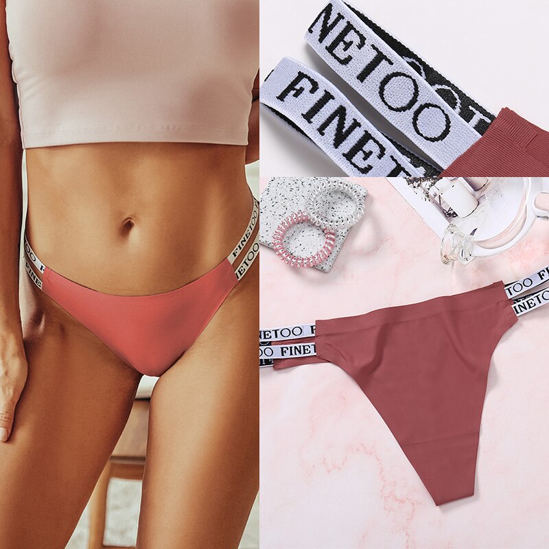 Set 1 hoặc 2 quần lót lọt khe FINETOO lưng thấp không in hằn thiết kế thời trang dành cho nữ