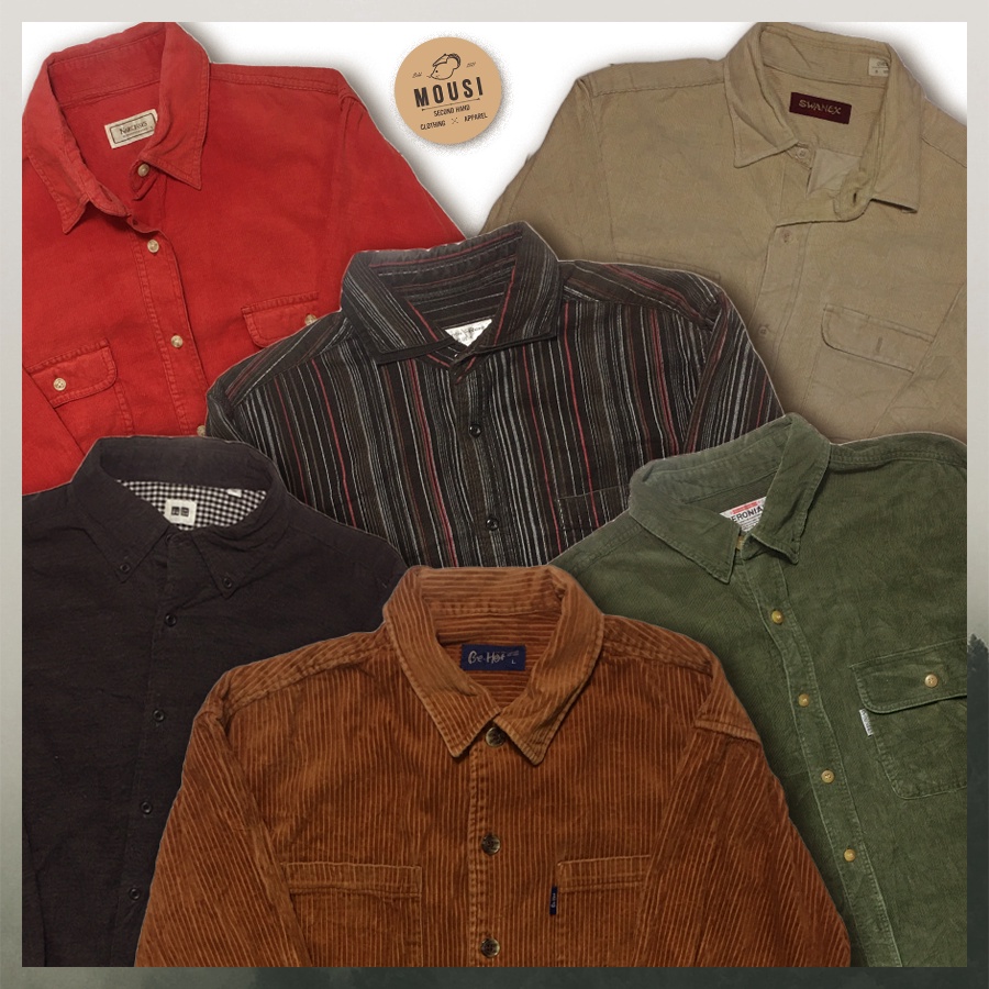 Áo sơ mi nhung tăm, corduroy -  secondhand  -  inbox chọn mẫu -  - vintage, cổ điển - Mousi 2hand