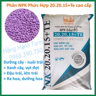 Phân Bón NPK 20-20-15+TE Phức Hợp (1kg), phân tím cao cấp