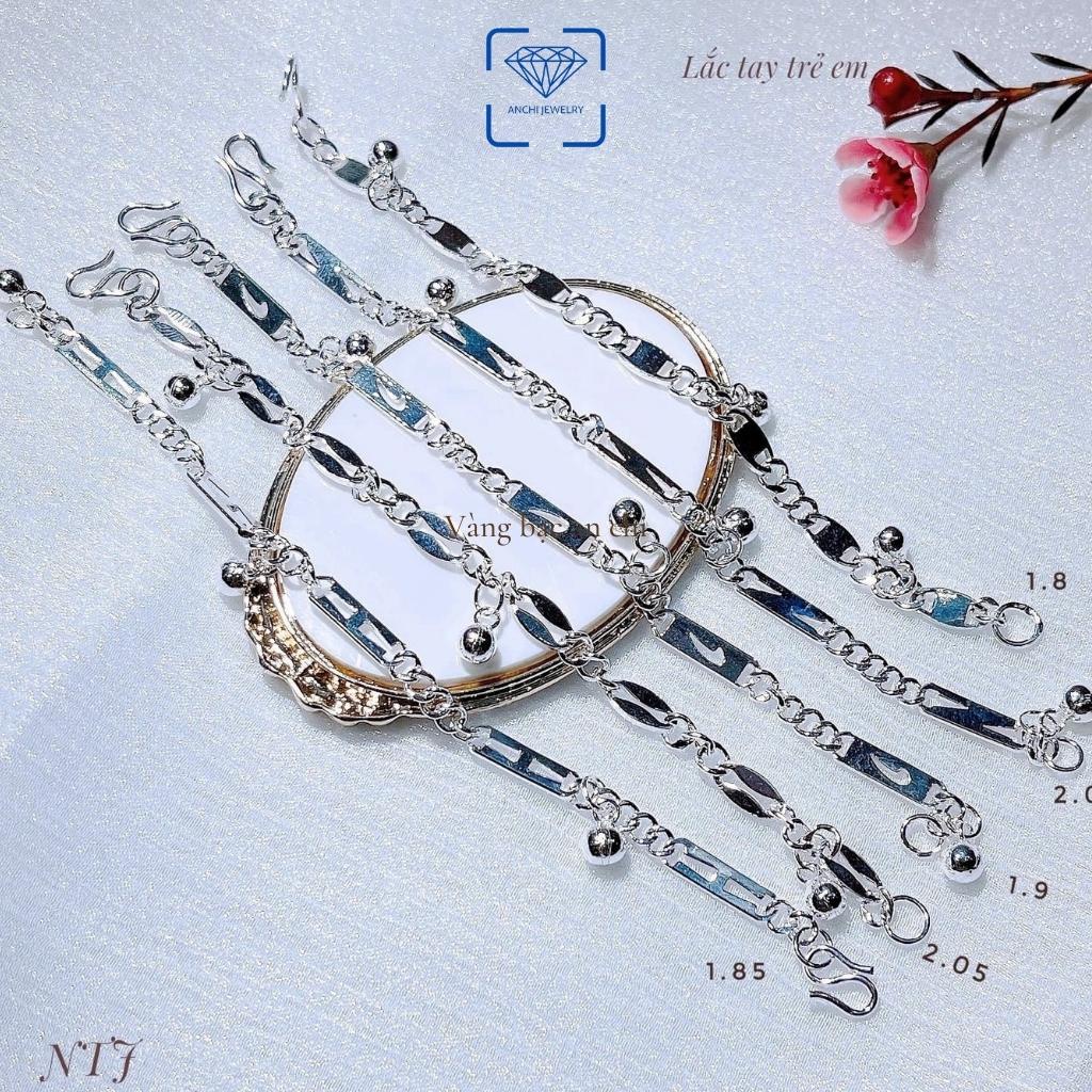 Lắc tay chuông bạc cho bé, bạc ta nguyên chất sáng đẹp, Anchi jewelry