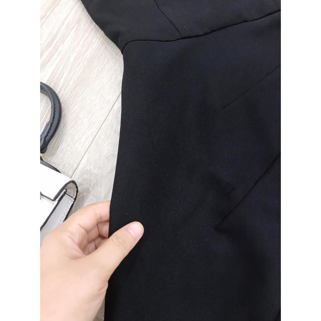 Đầm đen hở vai 2 dây nhúm eo sang chảnh V1574_ Zin Boutique [Kèm ảnh thật | BigBuy360 - bigbuy360.vn