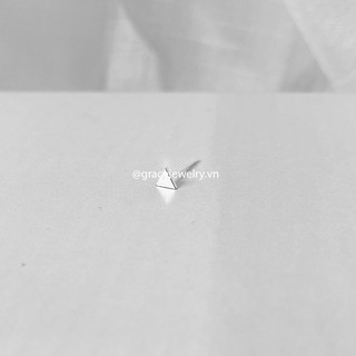 Khuyên tai bạc Grace - Tam giác nụ - Triangle Stud (chiếc)