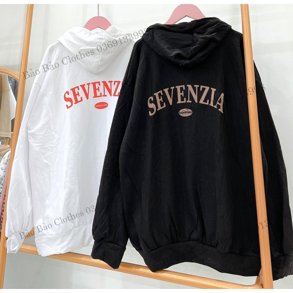 Áo Khoác Nỉ Hoodie Mũ Dáng Rộng Nam Nữ Hình Cún Sevenzia Unisex Tay Bồng Dáng Rộng