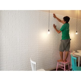 Combo 25 tấm xốp dán tường 3d màu trắng