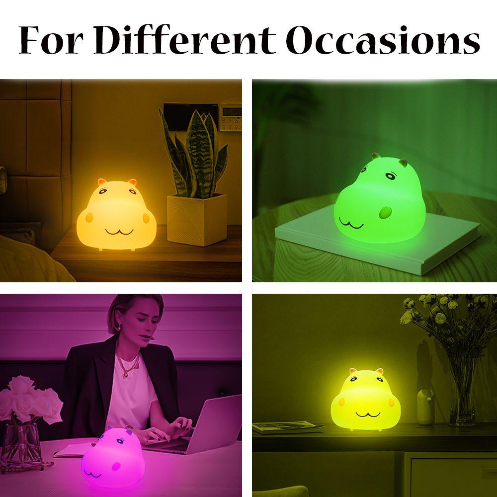 KUNHEV Đèn Ngủ LED Cảm Ứng Có Thể Sạc Lại Hình Hoa Mẫu Đơn