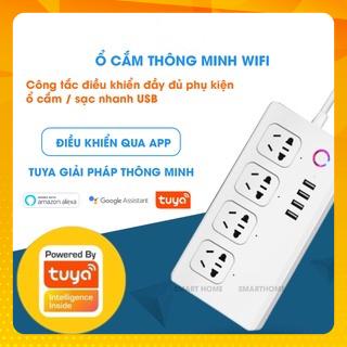 Ổ cắm điện USB wifi thông minh nhiều lỗ cắm đa năng, kết nối wifi điều khiển qua app, 4 ổ cắm