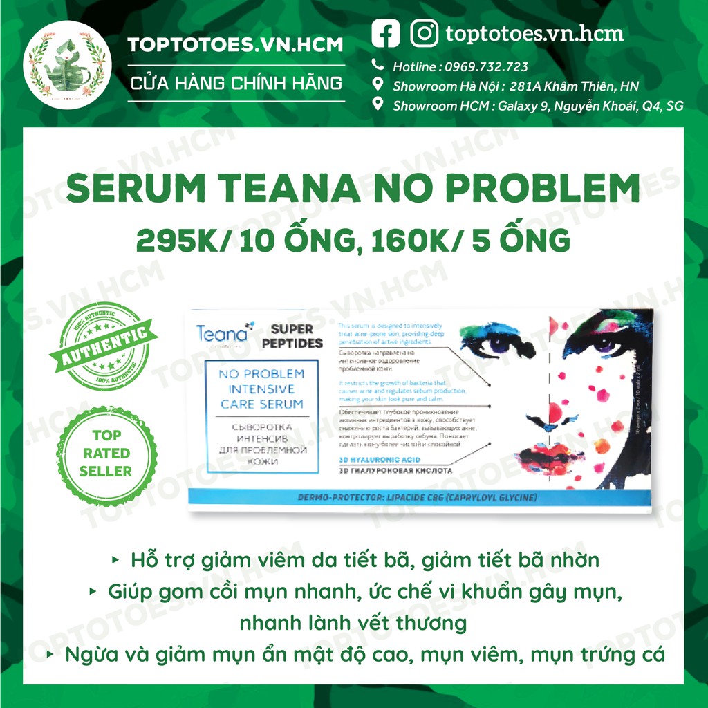Serum Teana Super Peptides No Problem Intensive Care giảm sưng, đẩy & gom cồi mụn giảm tiết dầu | BigBuy360 - bigbuy360.vn