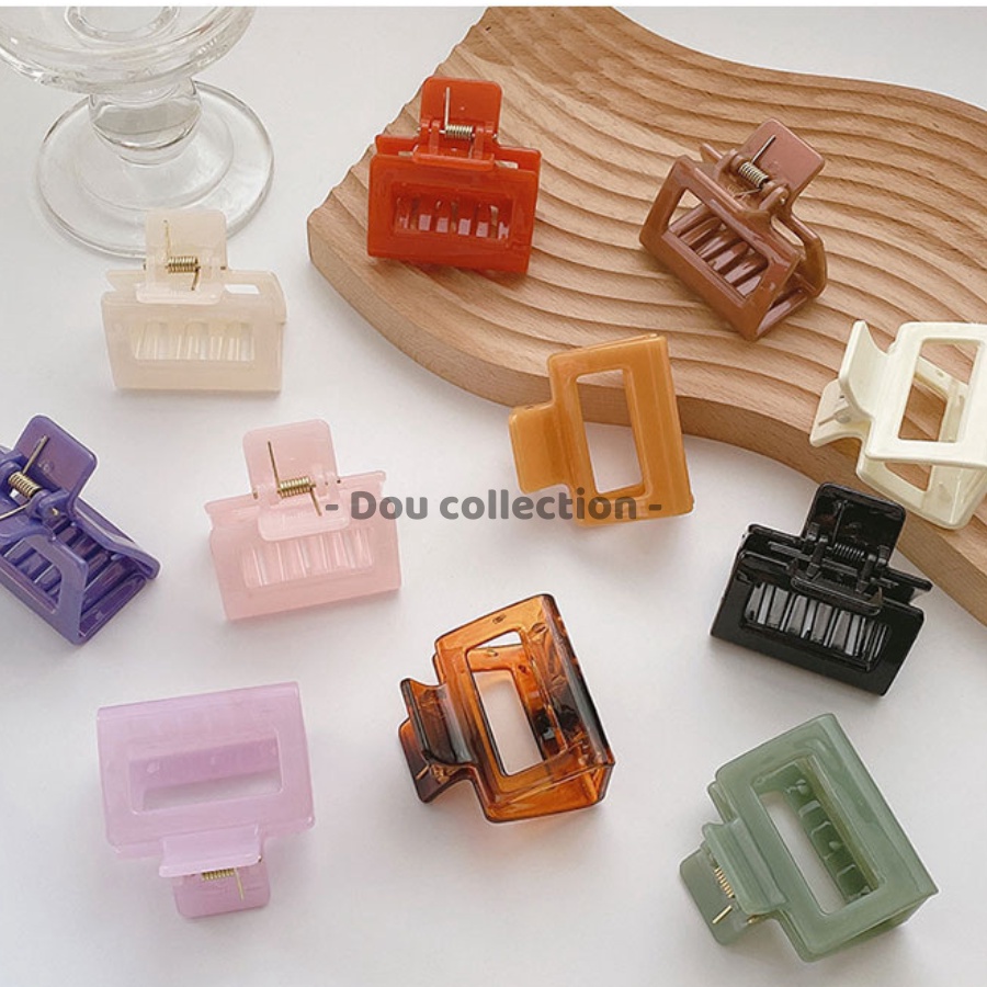 [Nowship2h] Kẹp Tóc Càng Cua Nữ Đẹp Trơn Hình Vuông Mini Hottrend Phong Cách Hàn Quốc - Mã KT015