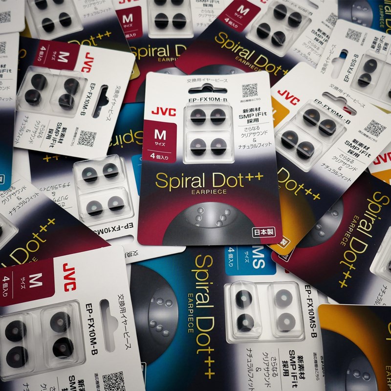 Nút Bọc Đầu Tai Nghe Jvc Ep-Fx10 Hình Xoắn Ốc Chấm Bi Bằng Silicone + Nút Bịt Tai Jvc