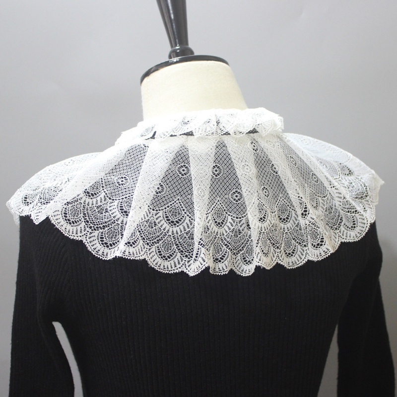 Cổ Áo Giả Hai Lớp Họa Tiết Lông Công Đính Ngọc Trai Thời Trang Cho Nữ