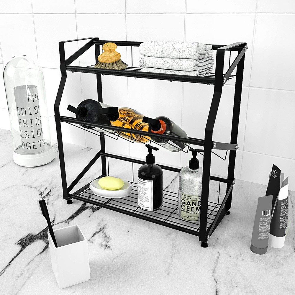 Kệ gia vị 3 tầng thép chống gỉ cao cấp [MÃ GIẢM 100K] Giá kệ bếp sơn tĩnh điện đa năng VANDO | BigBuy360 - bigbuy360.vn