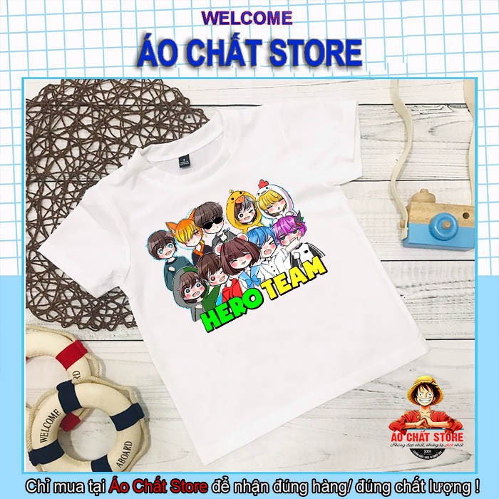 (SIÊU HOT) Áo Hero Team Toàn Thành Viên Siêu Đẹp | Áo Thun Mini World Hero Team Bé Trai | Bé Gái Mẫu Mới MC22