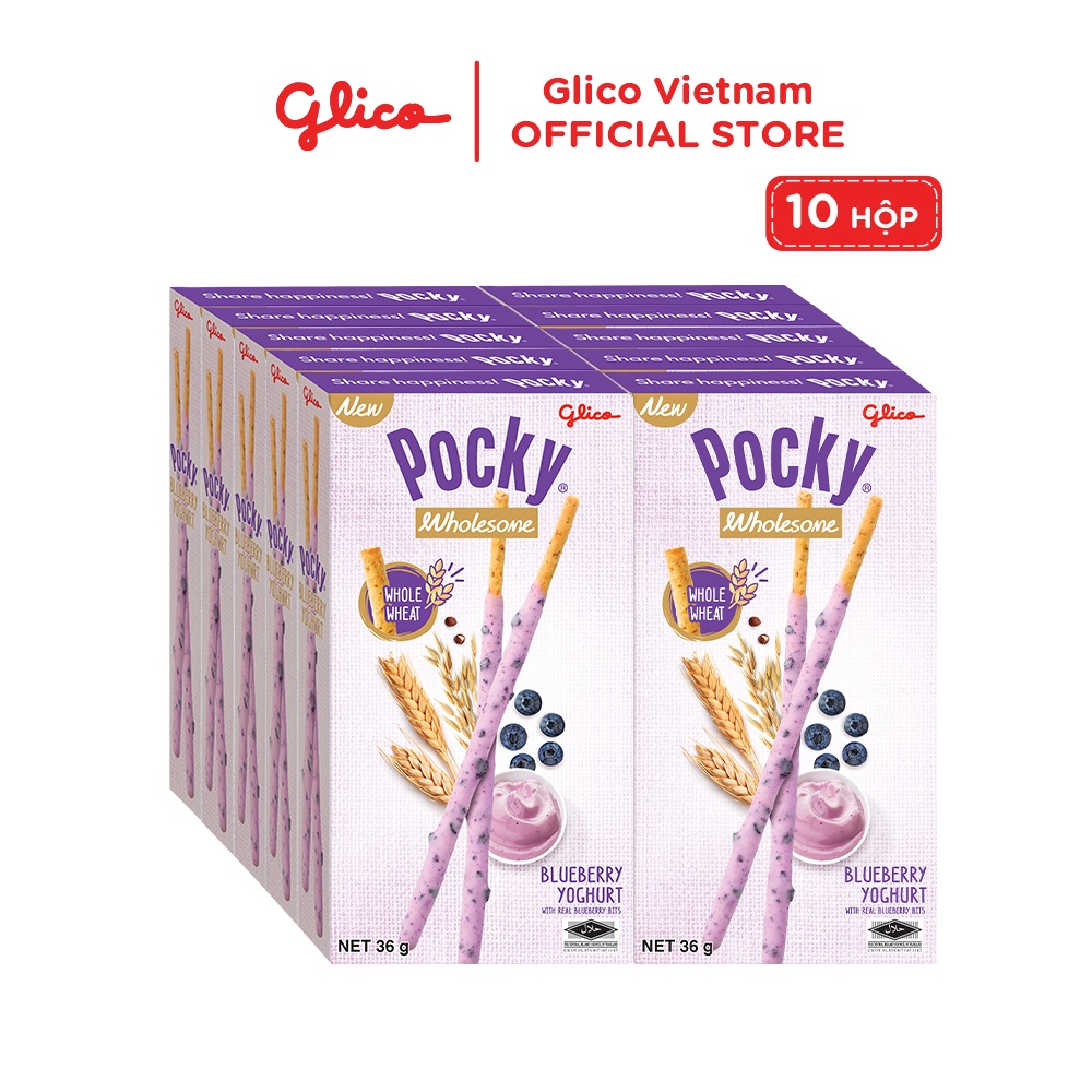 Combo 10 Bánh Que Pocky Ngon Khỏe Đẹp Vị Sữa Chua Việt Quất