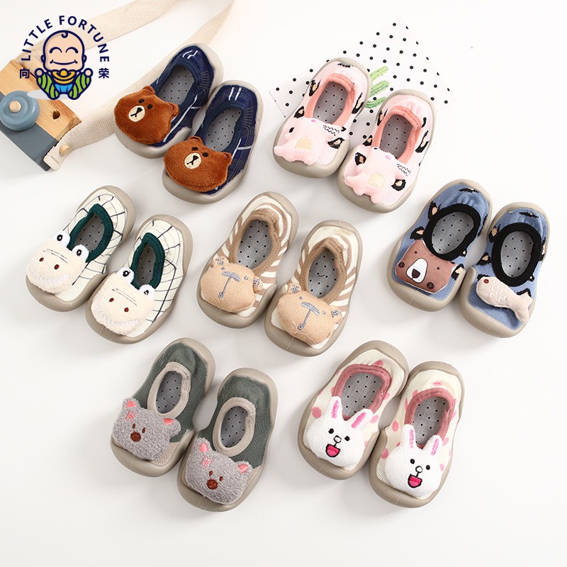 Giày Bún Tập Đi Trơn- Hình Đáng Yêu Cho Bé