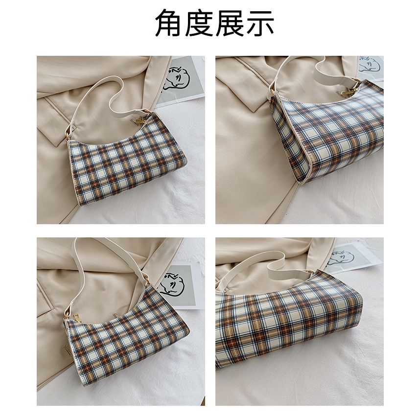 Túi xách cầm tay họa tiết kẻ ca rô thời trang Hàn Quốc cho nữ JASMIN NOIR
