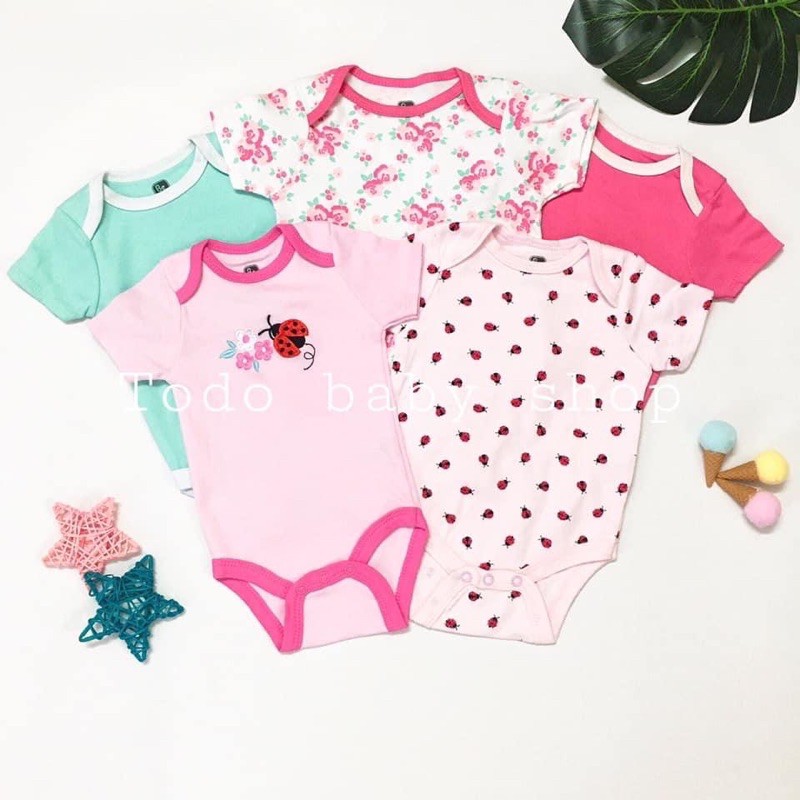 [INBOX CHỌN MẪU] Set 5 body chip cho bé gái hàng xuất dư, bodysuit bé gái