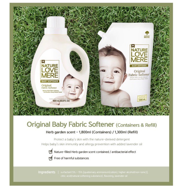 Nước xả Nature Love Mere hương Orginal chai 1.8L/ túi 1.3L