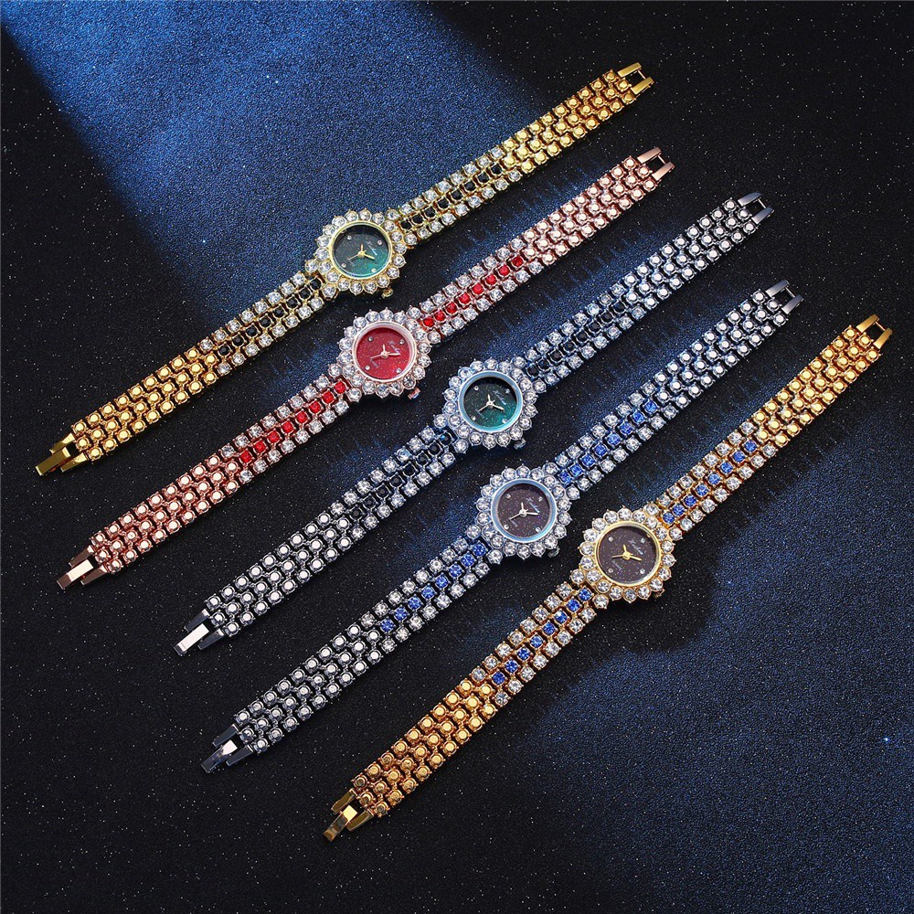 Luxury Rhinestone Women Watch Ladies Stainless Steel Bracelet Wristwatches