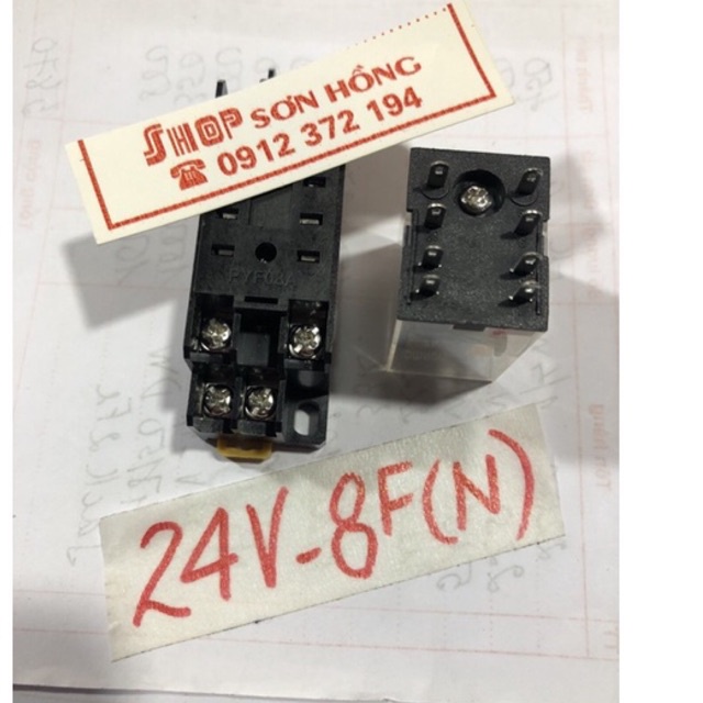 Rơ le 24v 8 chân nhỏ kèm đế