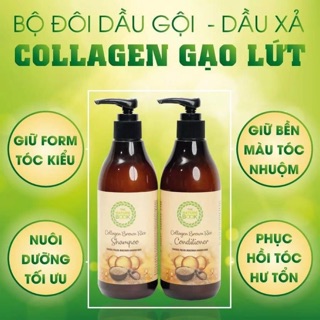 Bộ đôi Dầu gội - Dầu xả Collagen Gạo Lứt
