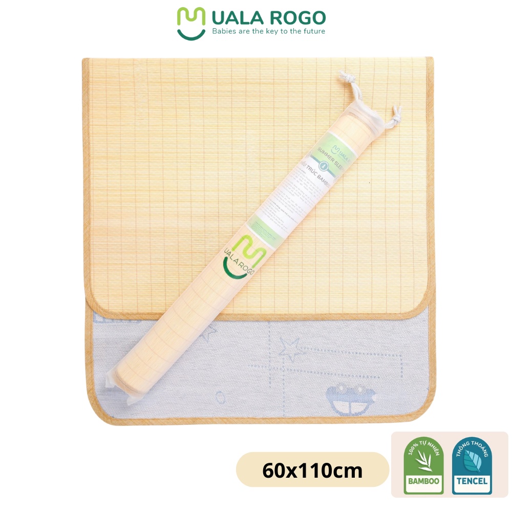 Chiếu điều hòa Uala rogo chiếu Trúc tre Bambo tencel mát mẻ an toàn 60x110cm 8891