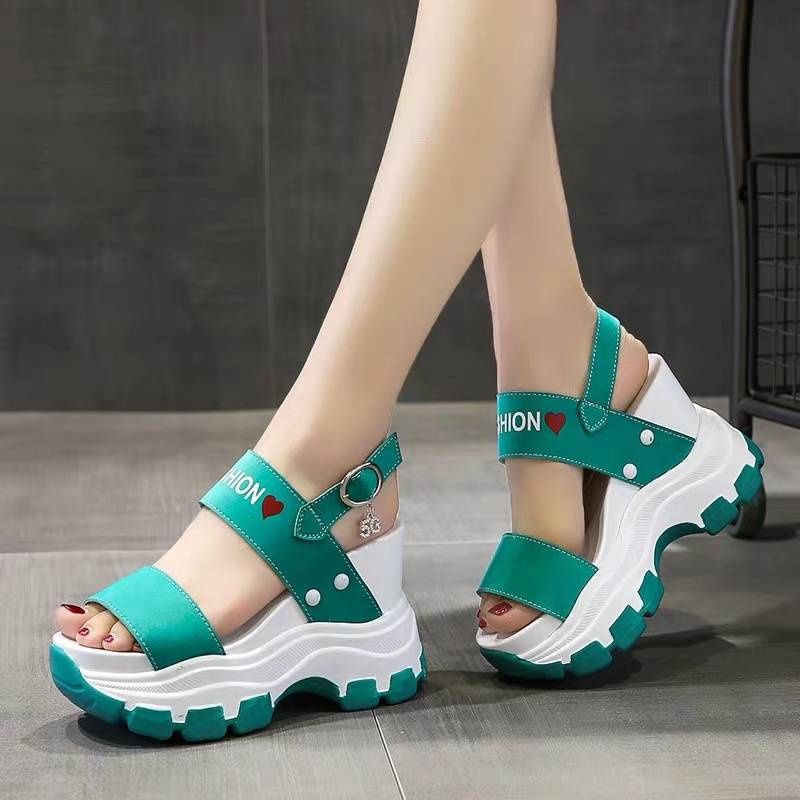 Giày Sandal Đế Xuồng Dày Thời Trang Mùa Hè Mới 2021 10cm