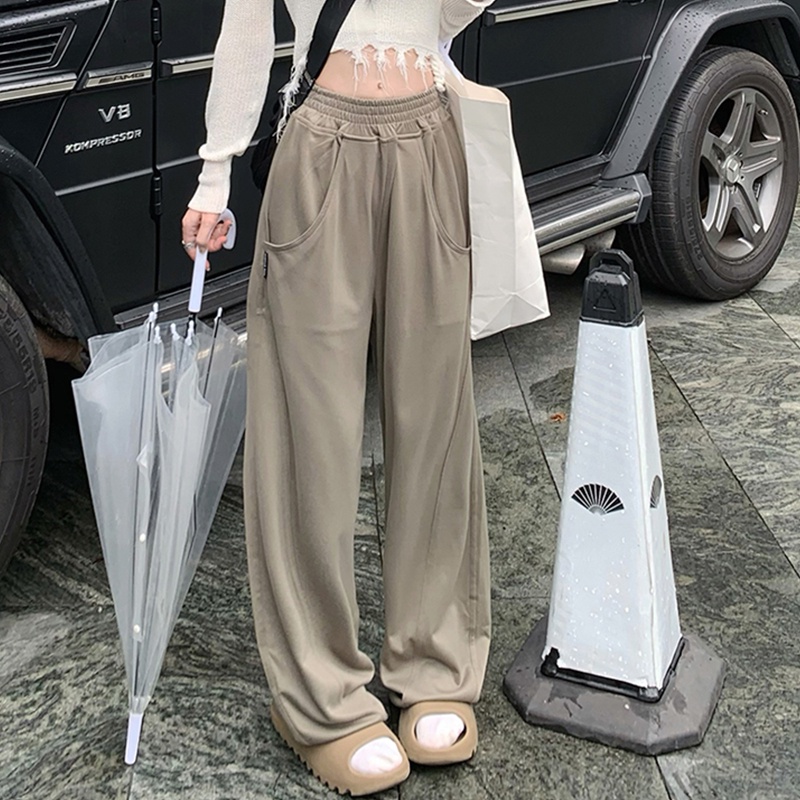 Quần Thể Thao Nữ Lưng Cao Ống Rộng Thời Trang Hàn Quốc