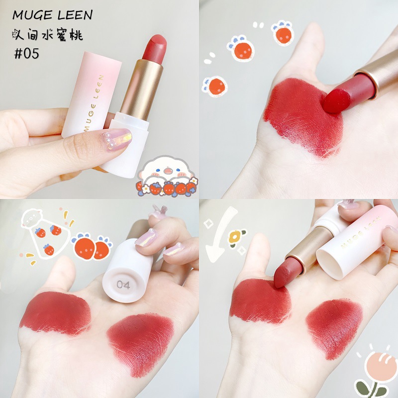 [Hàng mới về] Son môi MUGE LEEN mềm mượt mùi trái cây lâu trôi dưỡng ẩm chống thấm nước | BigBuy360 - bigbuy360.vn
