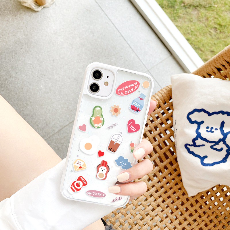 Ốp lưng iphone Cartoon cute viền màu 5/5s/6/6plus/6s/6splus/7/7plus/8/8plus/x/xr/xs/11/12/pro/max/plus/promax