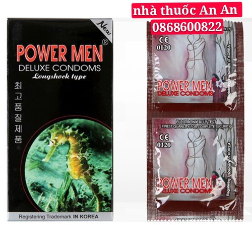 CHÍNH HÃNG Bao Cao Su Power Men Cá ngựa Siêu Mỏng - Gai , Bi Nổi-Chống Xuất Tinh Sớm