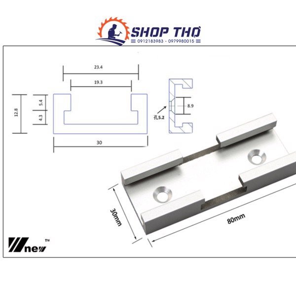 Miếng nối ray nhôm thành ngã 3 ngã 4 chế bàn cưa bàn phay