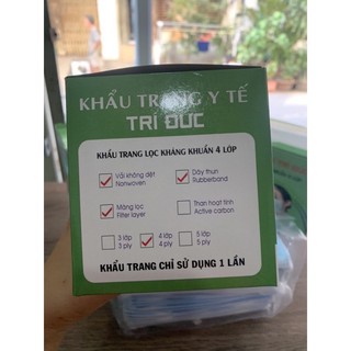 khẩu trang y tế 4 lớp Trí Đức (chính hãng)
