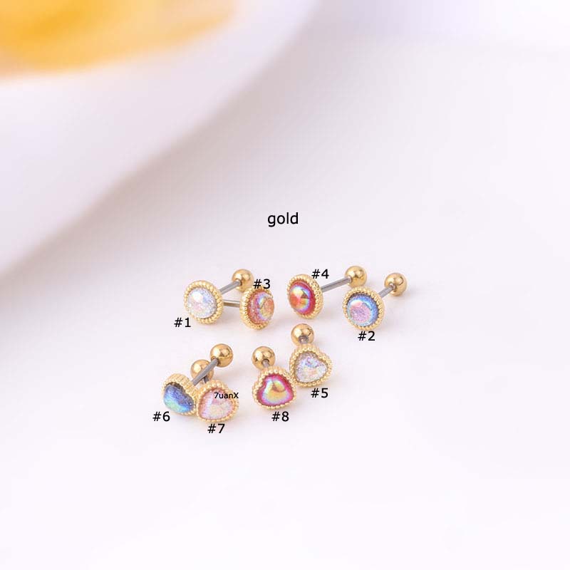 Khuyên tai độ dày 20G mặt kiểu dáng xinh xắn