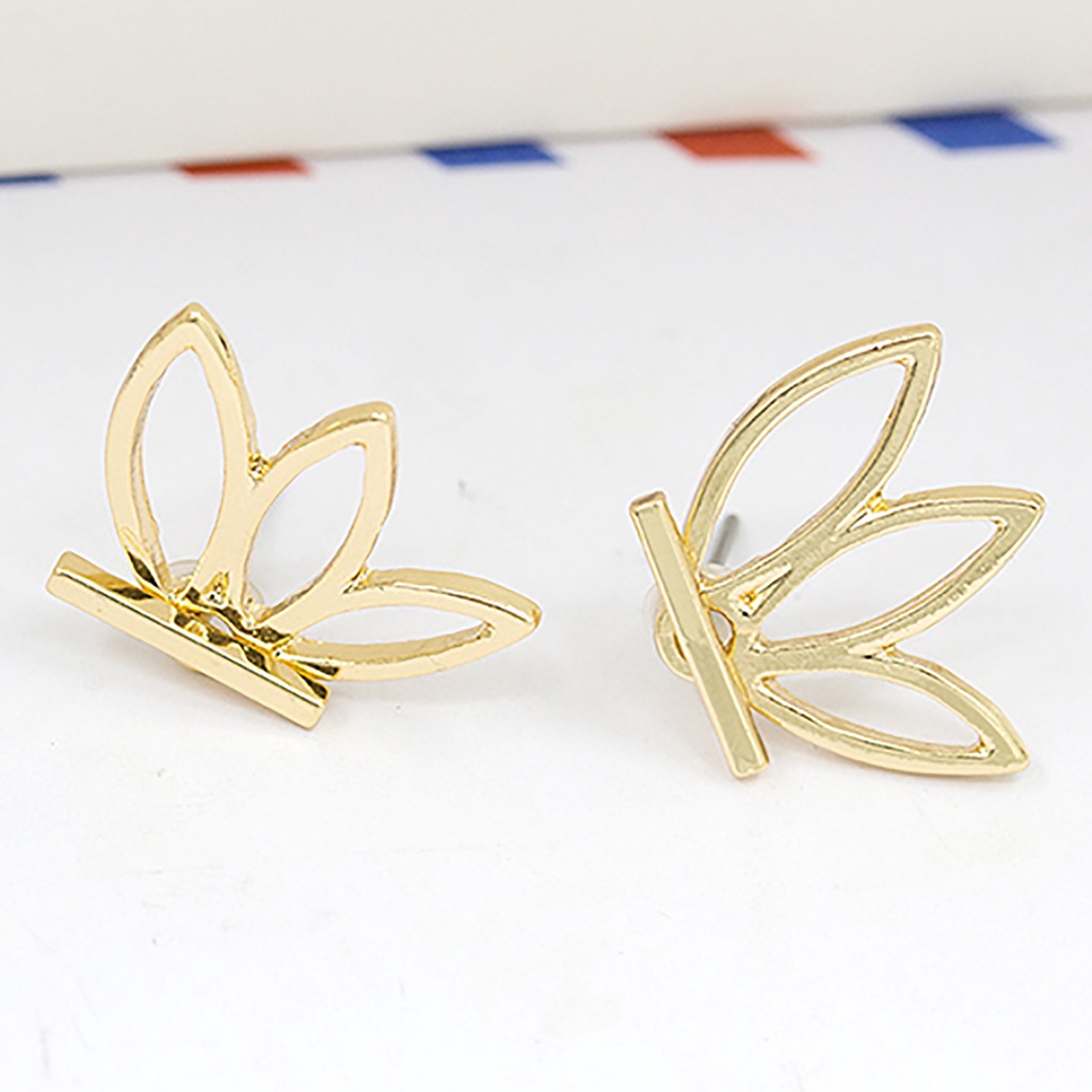 Đôi bông tai hình 3 chiếc lá kiểu dáng đơn giản thời trang cho nữ