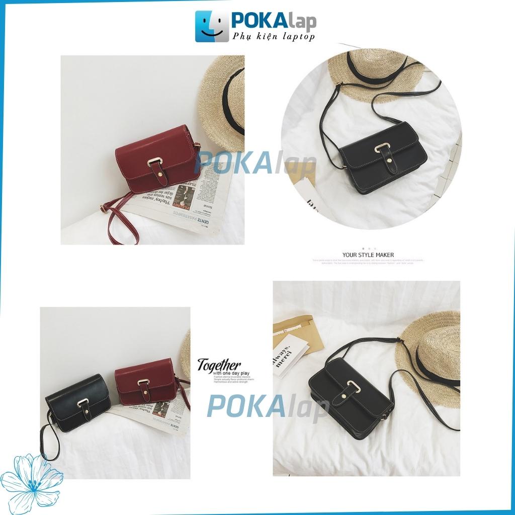 Túi xách nữ, túi đeo chéo nữ POKA26 đeo chéo hình vuông retro phong cách Hàn quốc- POKALAP