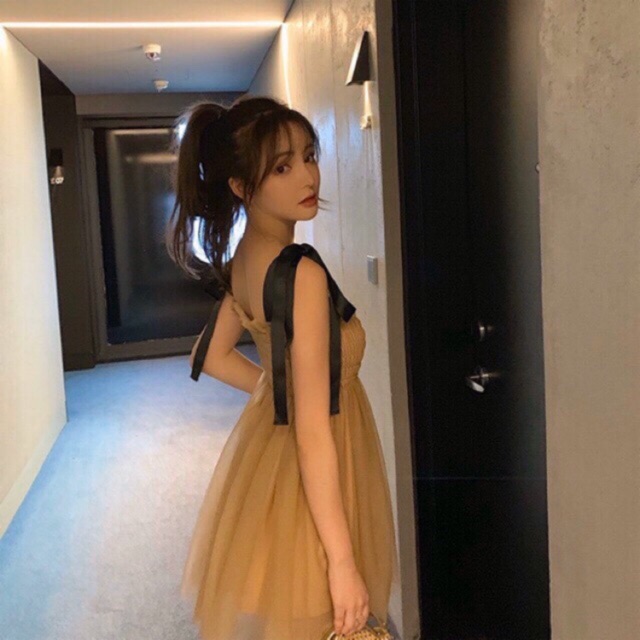 (Video) Đầm lưới dây cột nơ công chúa | BigBuy360 - bigbuy360.vn